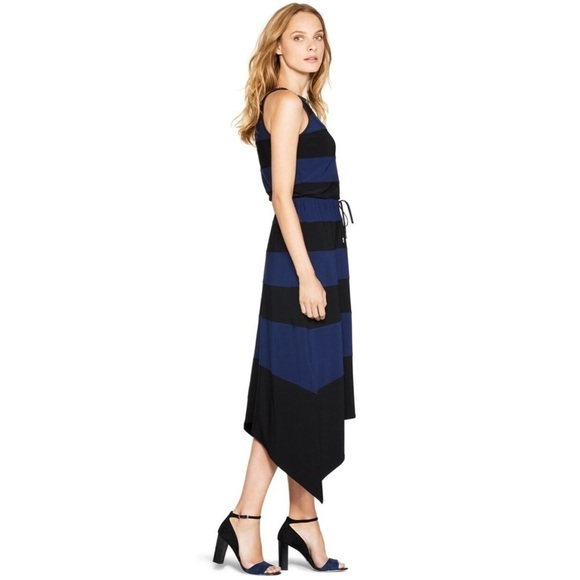 WHITE HOUSE BLACK MARKET | Black And Blue Colour Block Maxi Dress - Picture 6 of 8